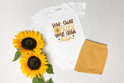 Rise Shine and Hold Your Head High, Sunflower Vector SVG