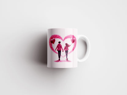 Romantic Valentine's Day Mug Wrap PNG