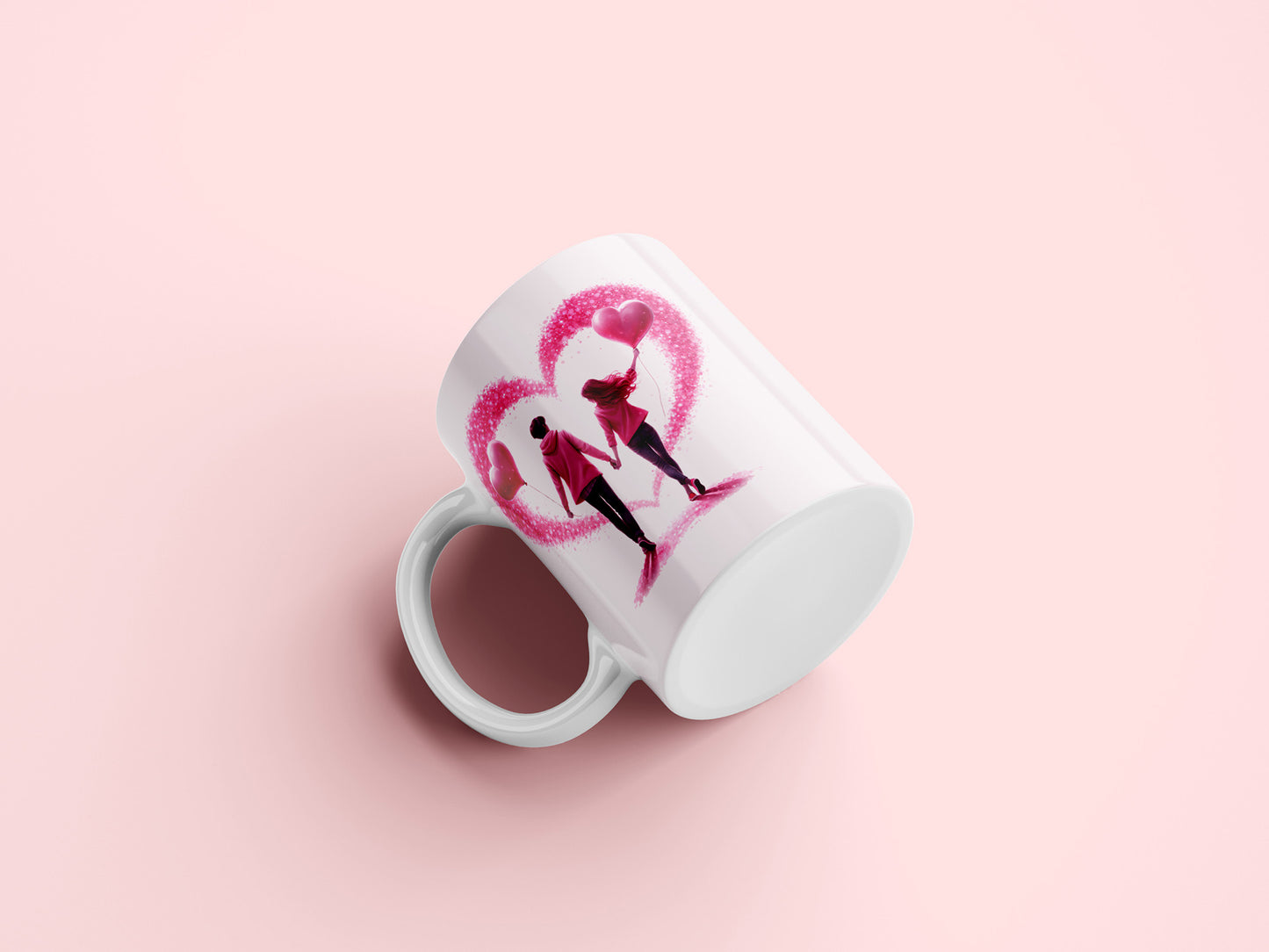 Romantic Valentine's Day Mug Wrap PNG