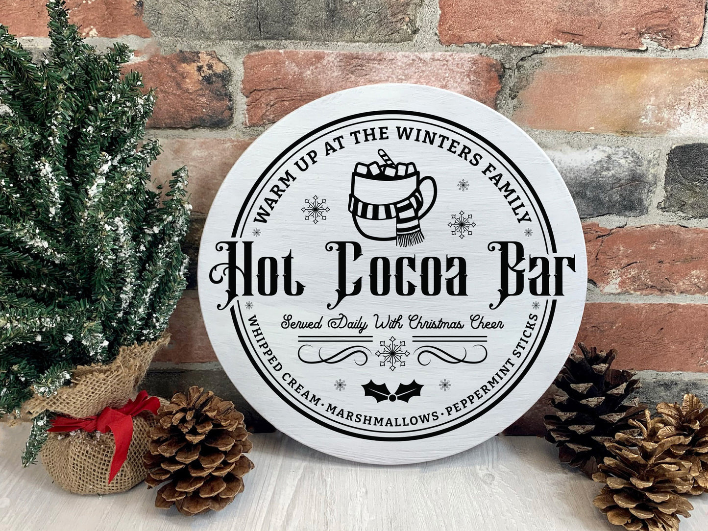 Round Hot Cocoa Bar Sign SVG Design