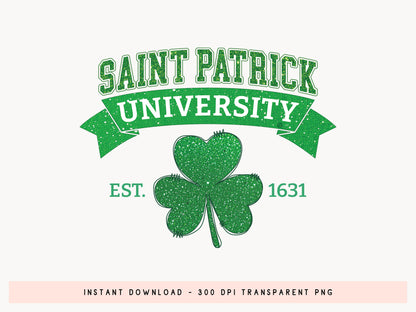 Saint Patrick University Sublimation PNG Design