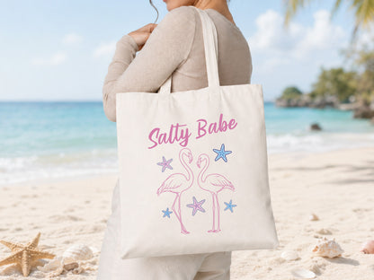 Salty Babe, Coastal Summer Flamingo PNG Design