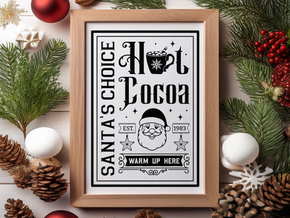 Santa's Choice Hot Cocoa Wood Sign SVG File