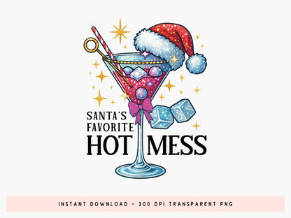 Santa's Favorite Hot Mess - Coquette Christmas Sublimation