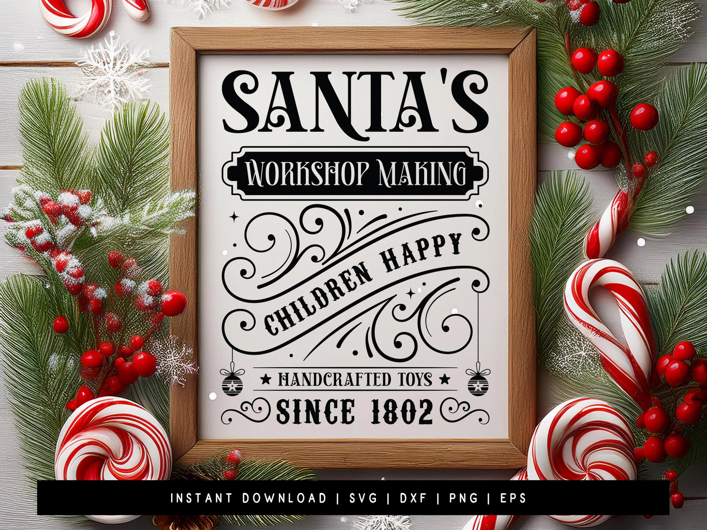 Santa's Workshop  - Farmhouse Christmas Sign SVG