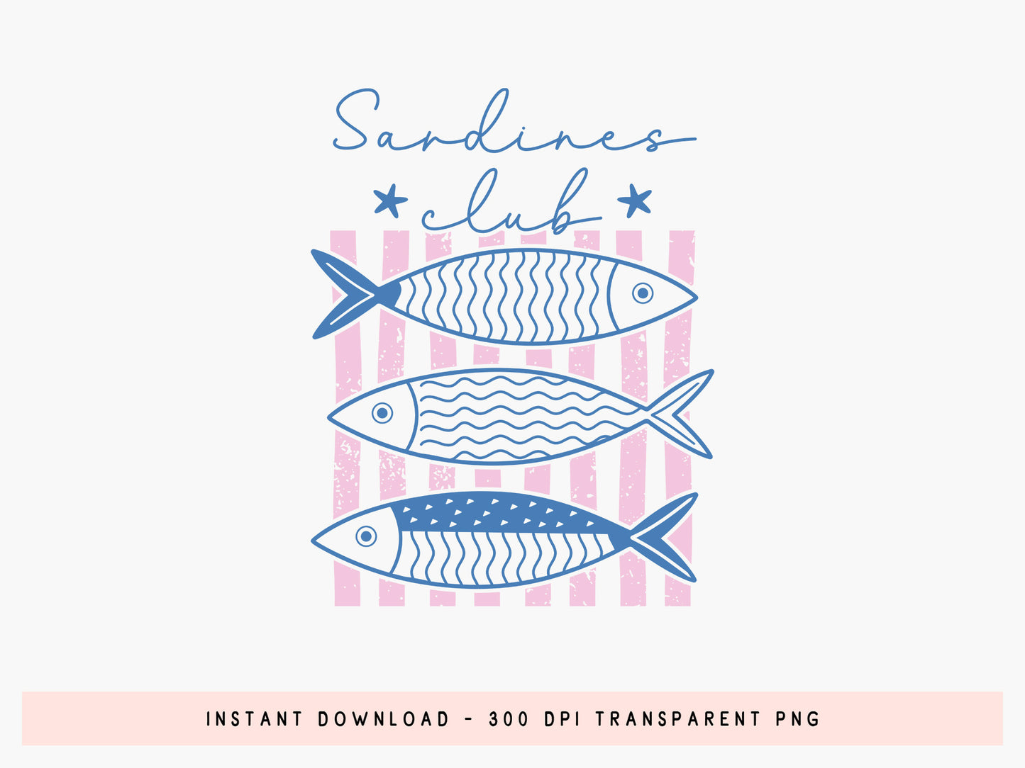Sardines Club, Coastal Summer PNG Design