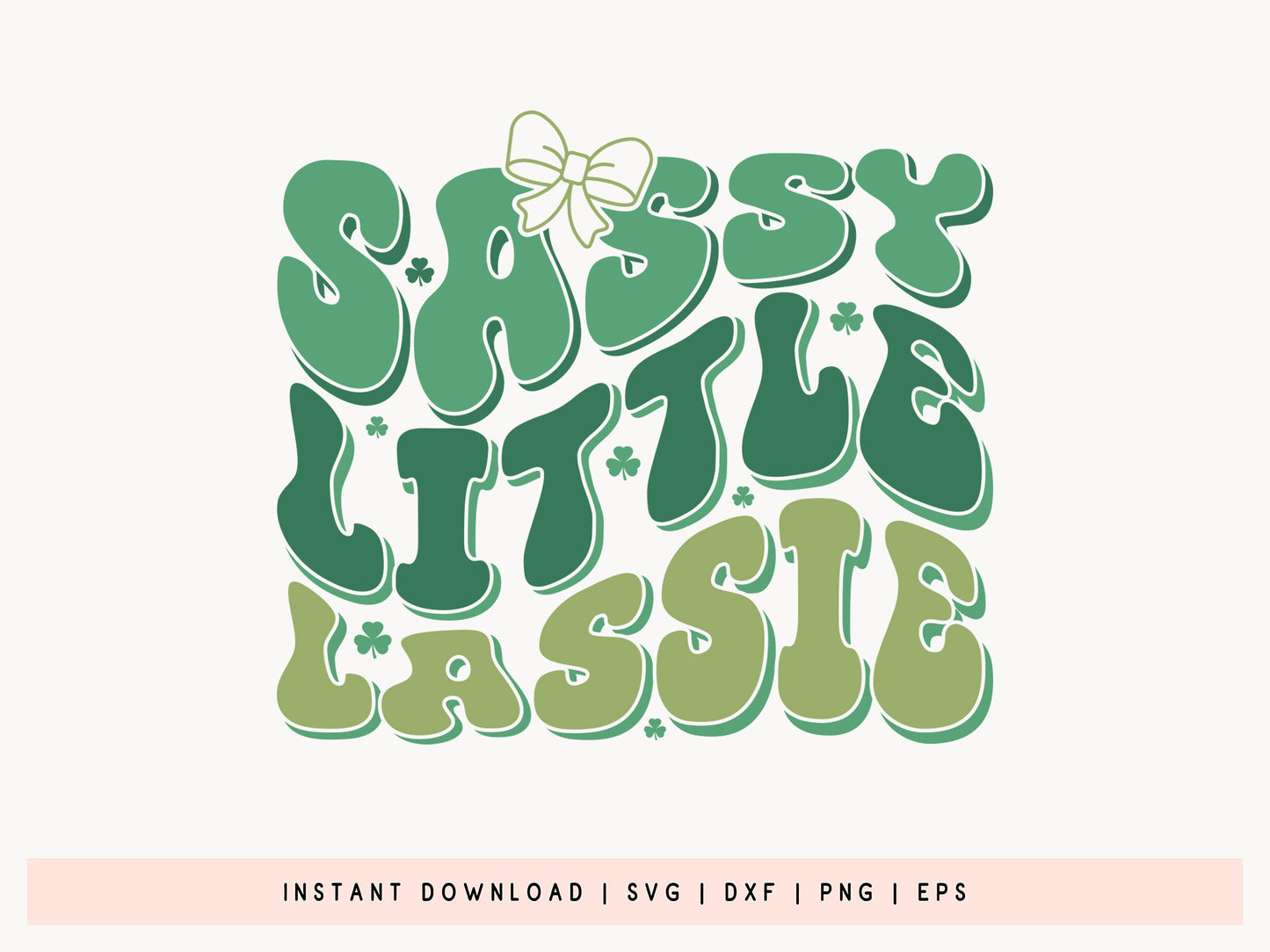 Sassy Little Lassie, Retro Girl St Patrick's Day SVG