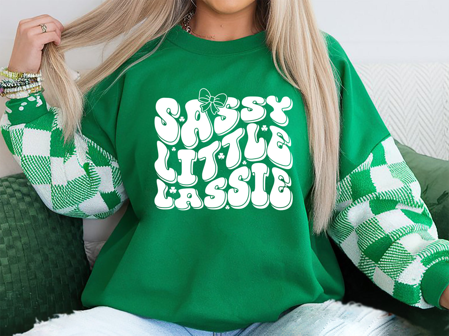 Sassy Little Lassie, Retro Girl St Patrick's Day SVG