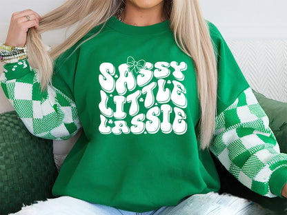 Sassy Little Lassie, Retro Girl St Patrick's Day SVG