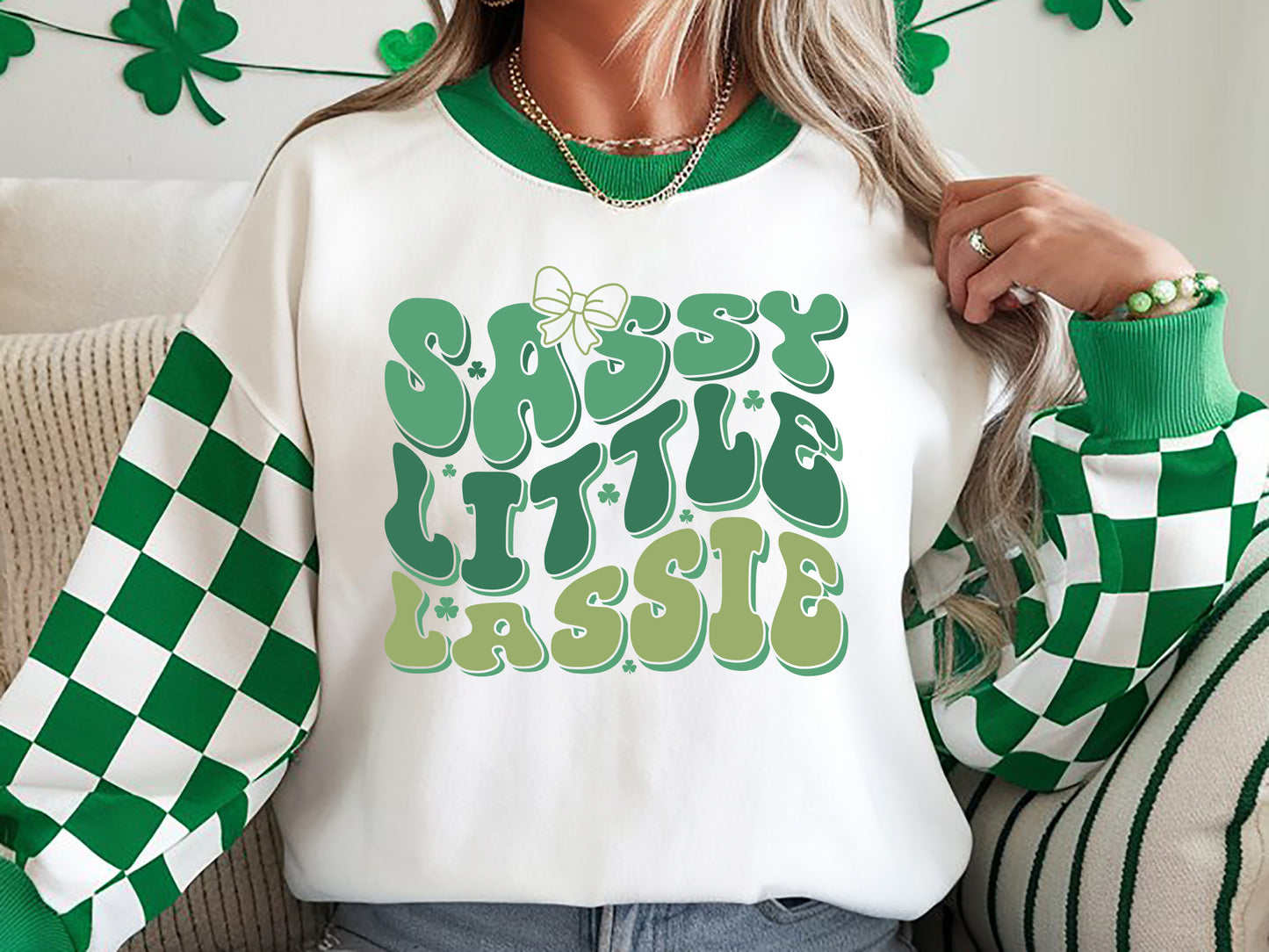 Sassy Little Lassie, Retro Girl St Patrick's Day SVG