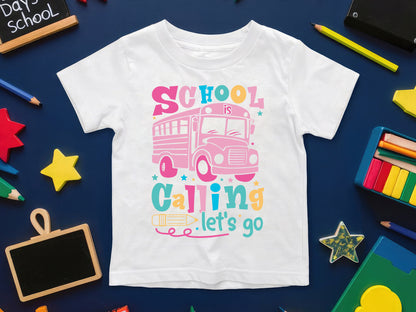 School Is Calling Let's Go, Back to School Quote SVG