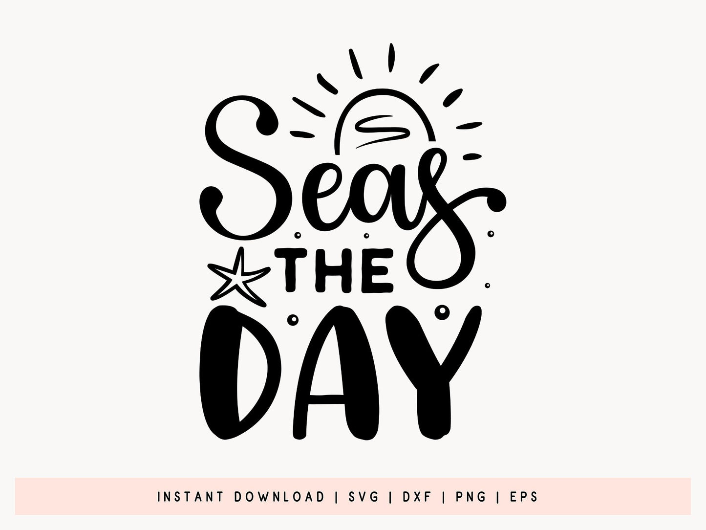 Seas the Day, Beach SVG Vector