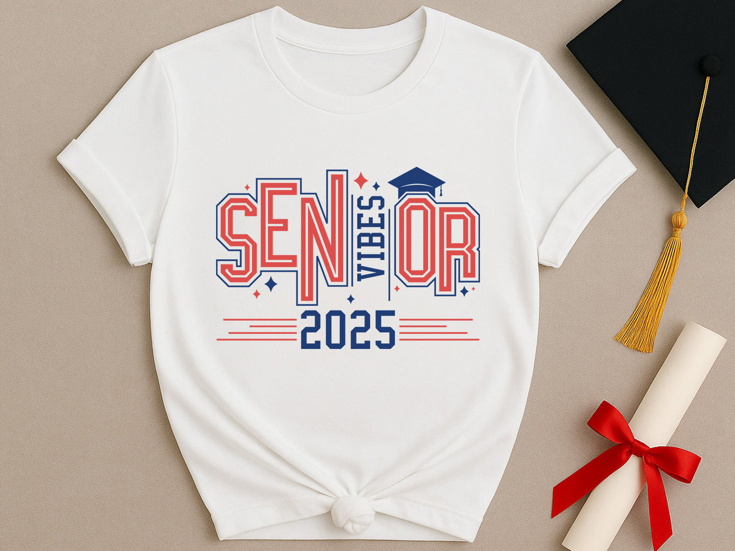 Senior Vibes 2025, Graduation SVG Cut File