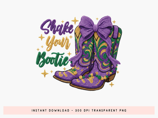 Shake Your Bootie - Faux Yarn Mardi Gras PNG