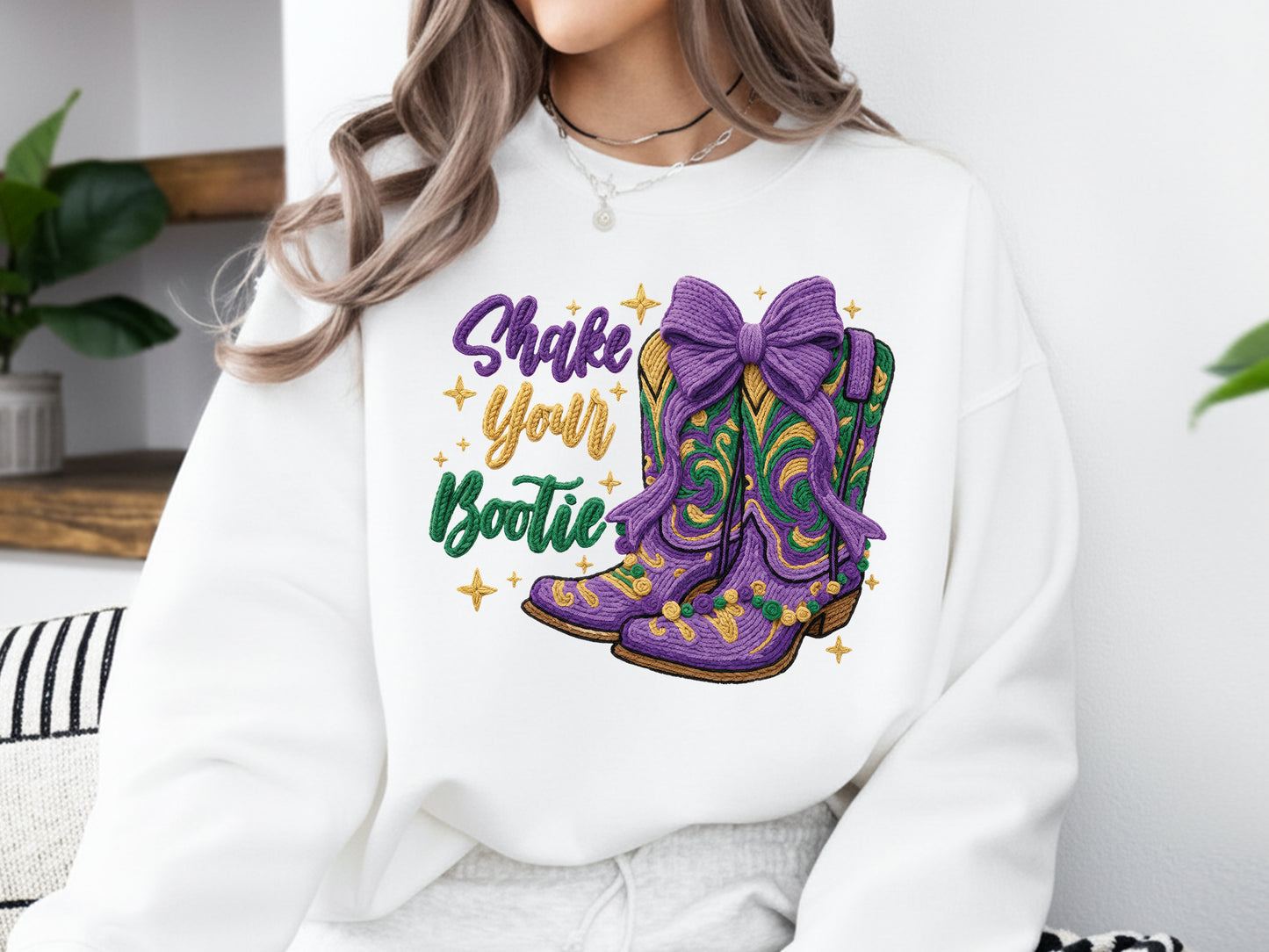 Shake Your Bootie - Faux Yarn Mardi Gras PNG