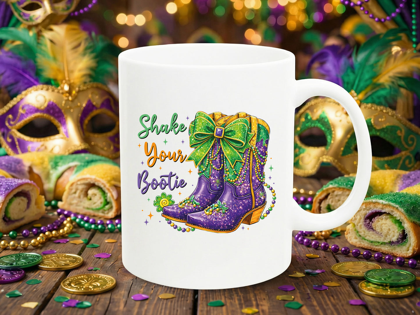 Shake Your Bootie, Preppy Mardi Gras Sublimation