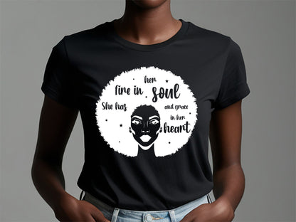 She Has Fire in Her Soul - Black Girl Magic SVG Vector