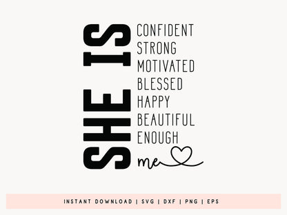 She Is Confident Strong Motivated - Black Girl Magic SVG Free