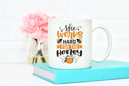She Works Hard for the Honey, Bee Quote SVG