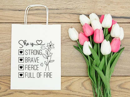 She is Strong Brave Fierce, Motivational SVG File