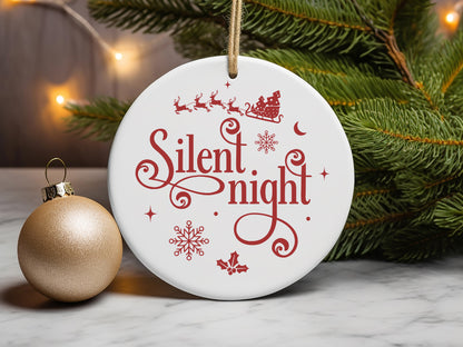 Silent Night - Best Christmas Ornament SVG Design