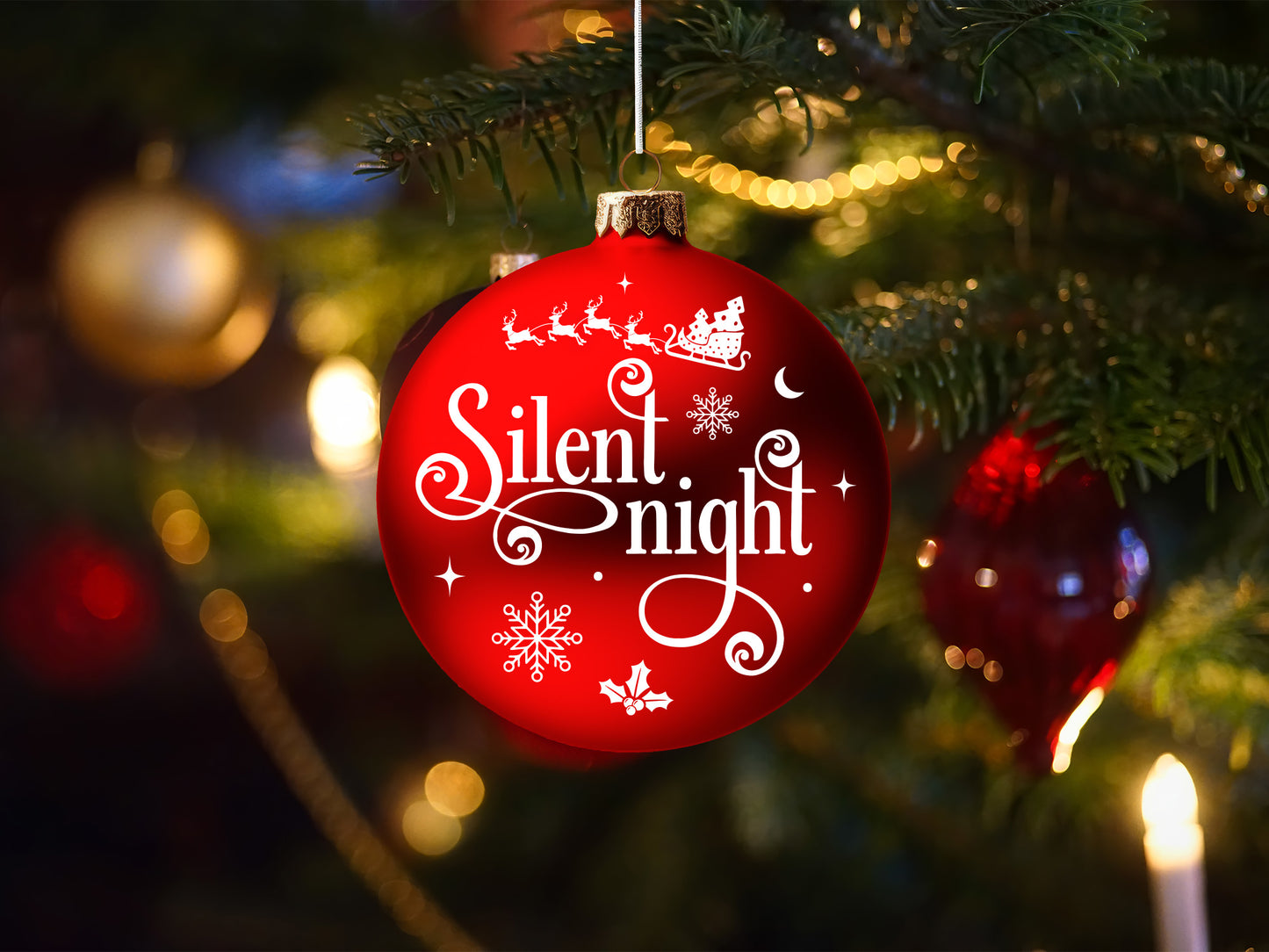 Silent Night - Best Christmas Ornament SVG Design