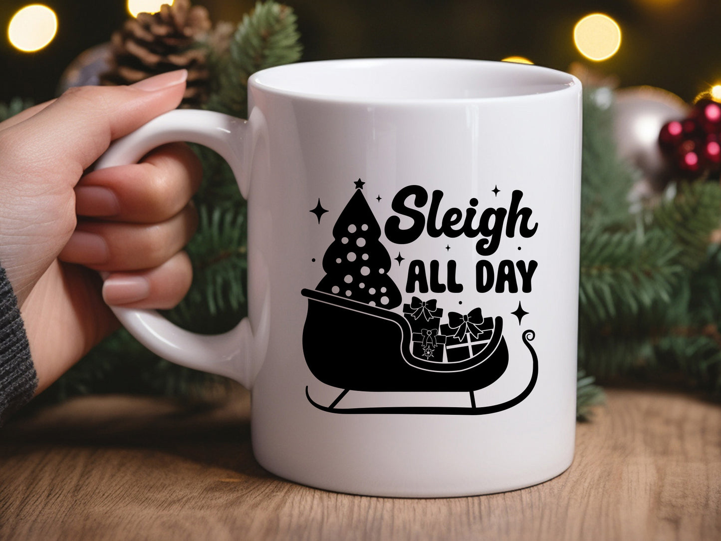 Sleigh All Day - Retro Christmas SVG Graphic