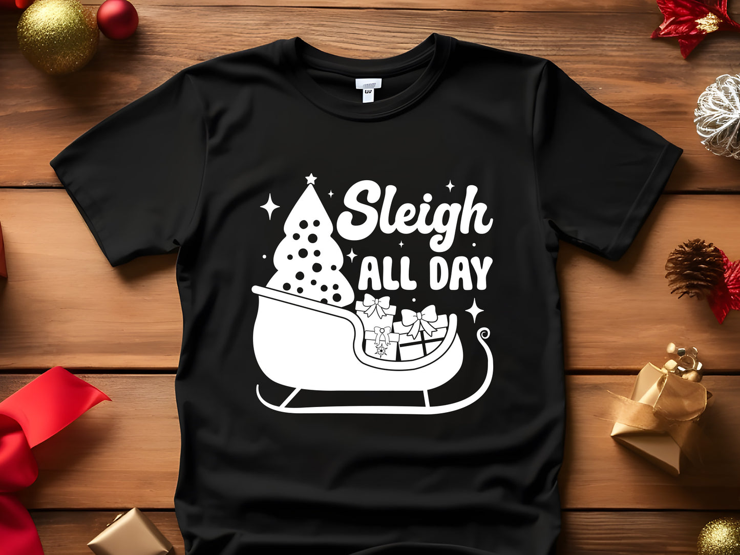 Sleigh All Day - Retro Christmas SVG Graphic