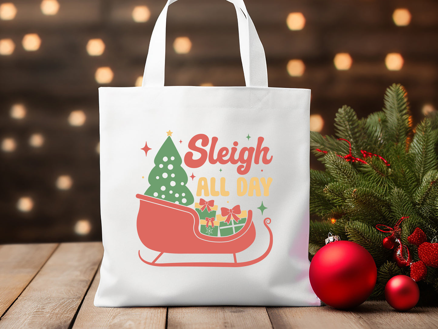 Sleigh All Day - Retro Christmas SVG Graphic