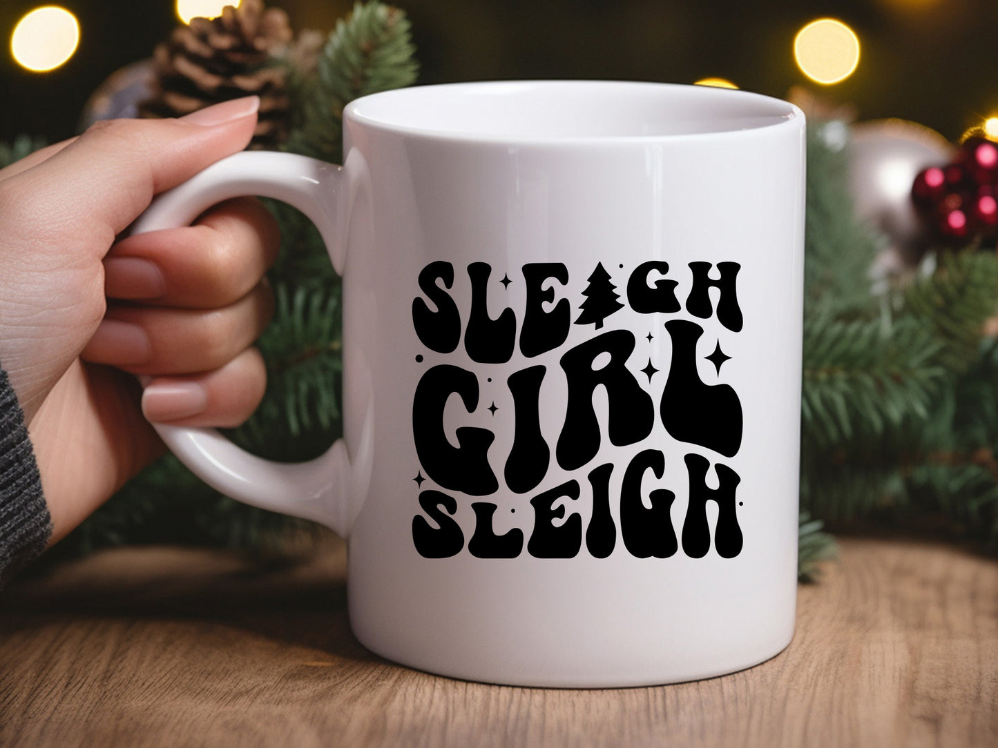 Sleigh Girl Sleigh - Retro Christmas SVG Cut File