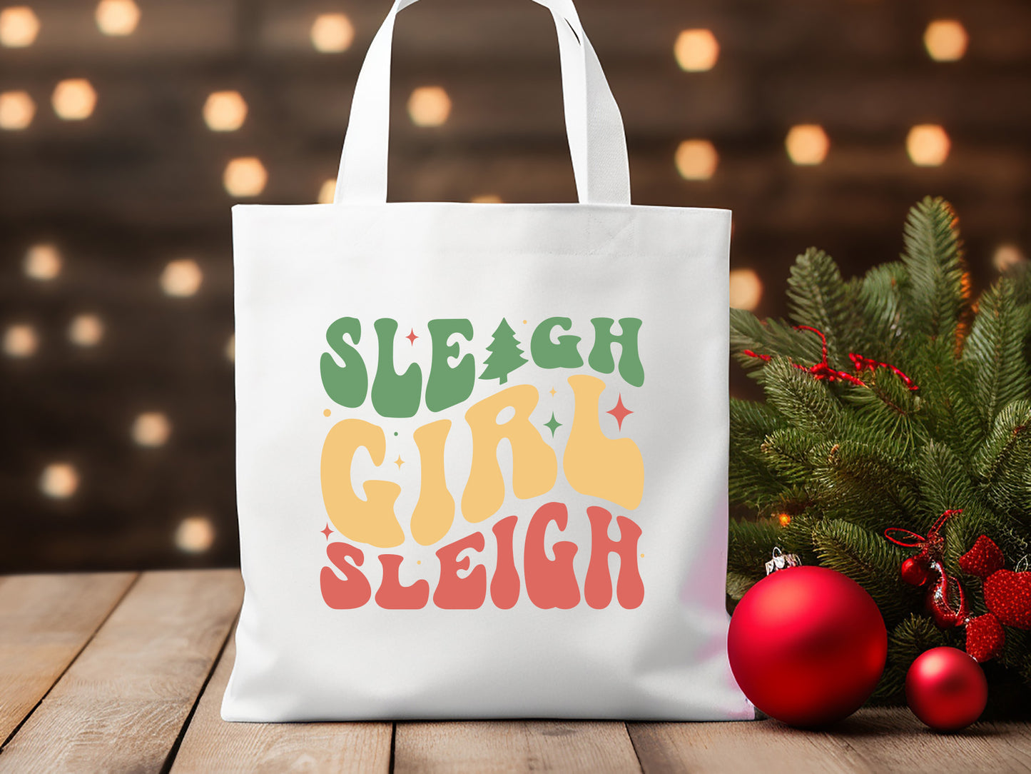 Sleigh Girl Sleigh - Retro Christmas SVG Cut File