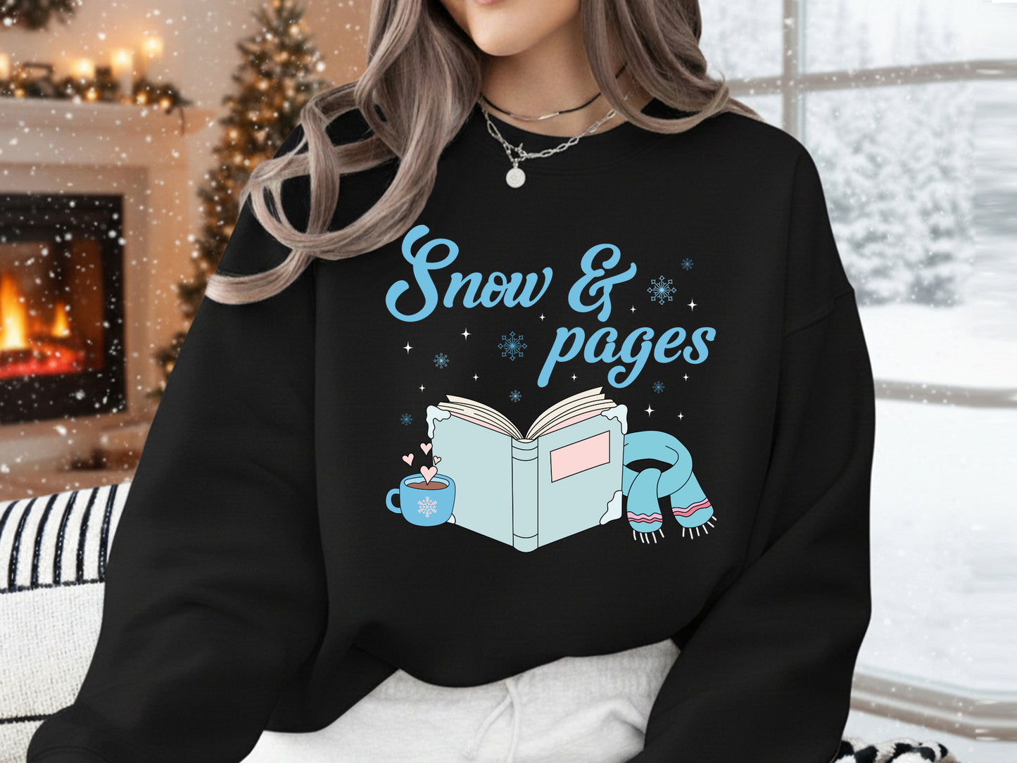 Snow & Pages, Bookish Winter Sublimation PNG