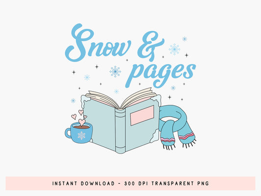 Snow & Pages, Bookish Winter Sublimation PNG
