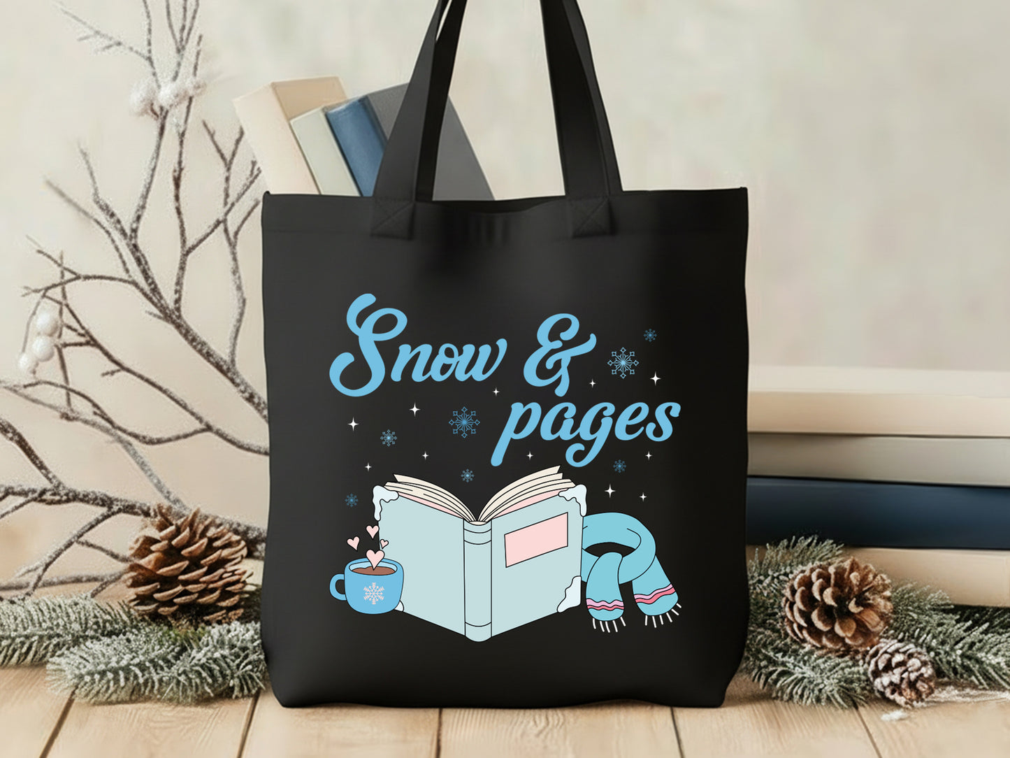 Snow & Pages, Bookish Winter Sublimation PNG