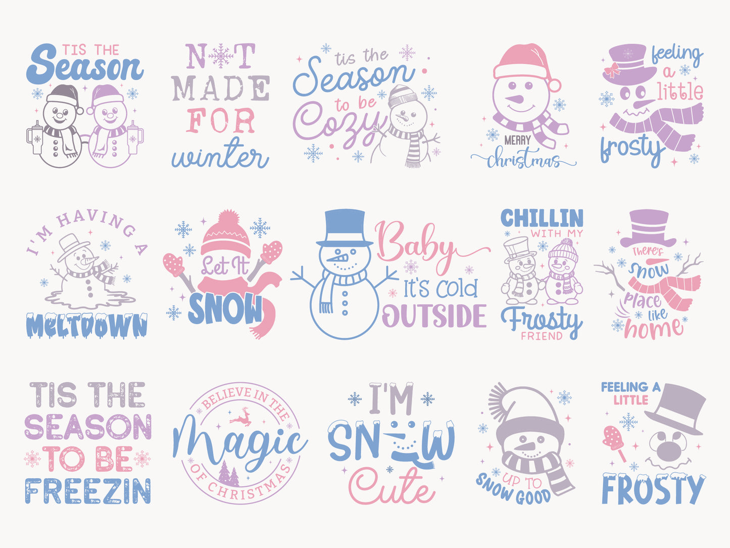 Snowman Quotes SVG Bundle