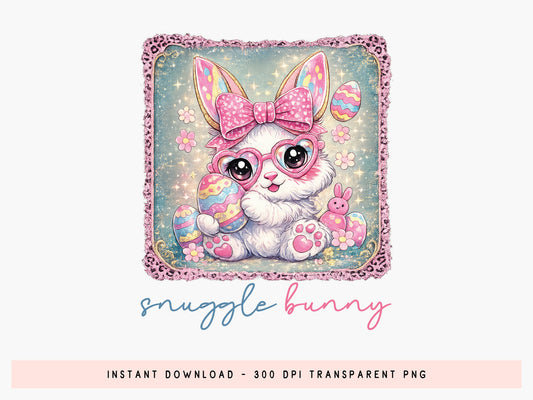 Snuggle Bunny, Easter Preppy Sublimation PNG