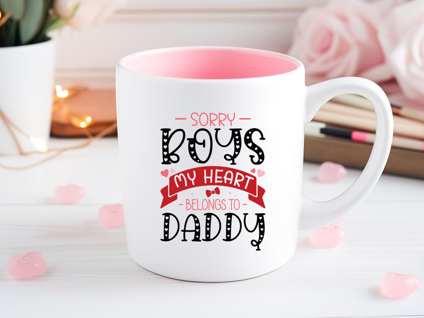 Sorry Boys My Heart Belongs to Daddy - Valentine Kids SVG