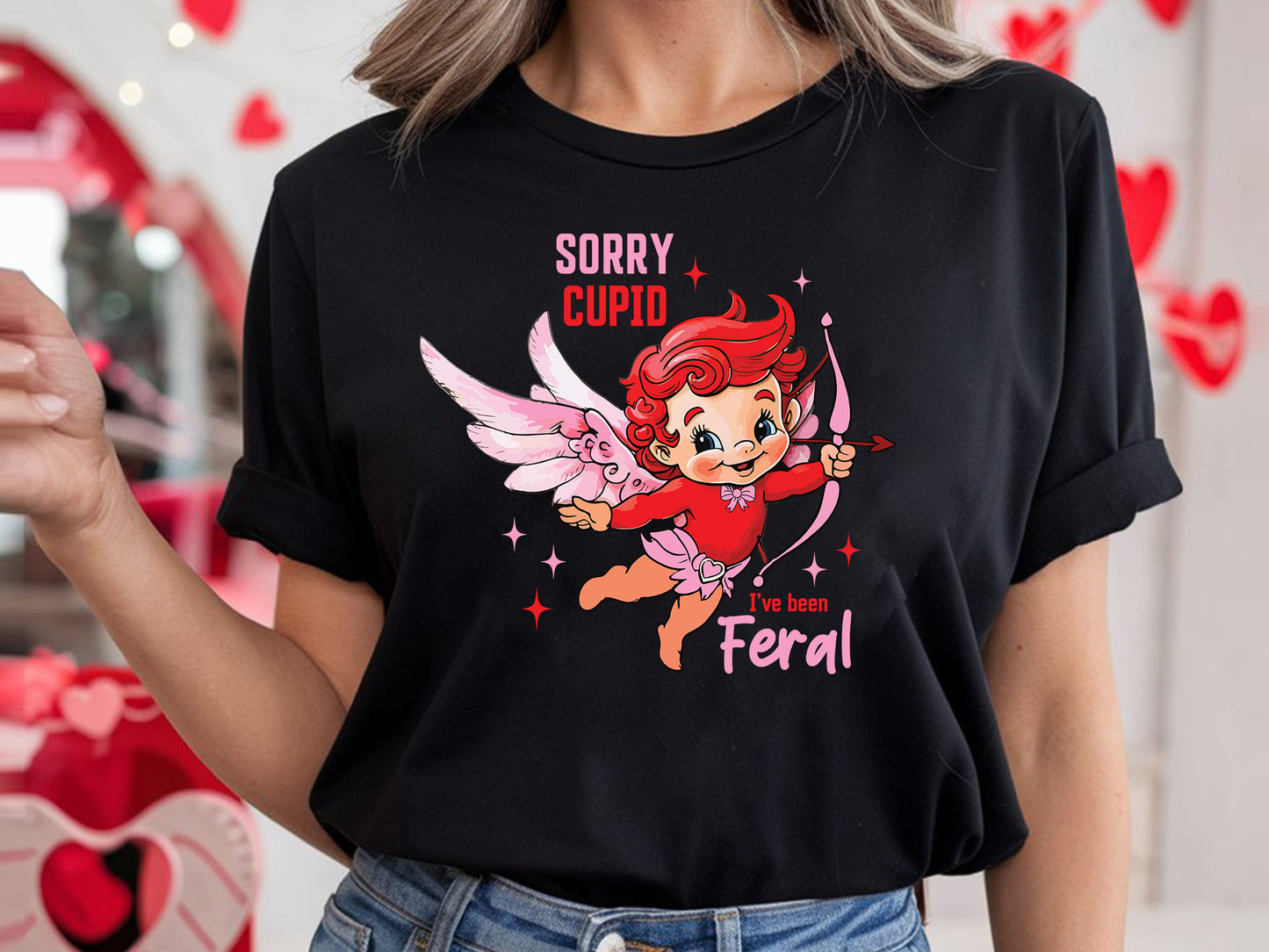 Sorry Cupid I've Been Feral, Coquette Valentine Sublimation