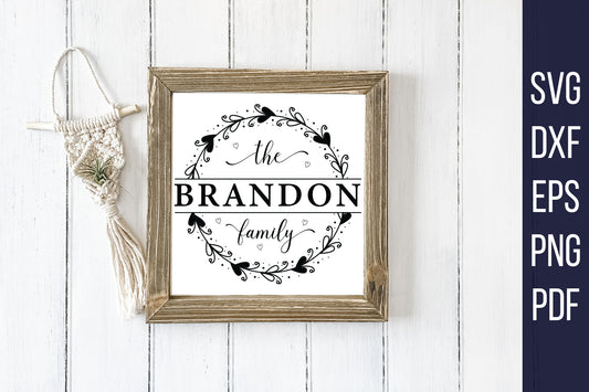 Split Family Monogram SVG Sign Cut File