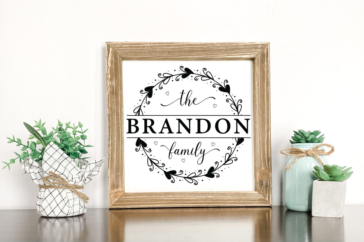 Split Family Sign Split Family Monogram SVG Sign Cut File – Craft Lab SVG