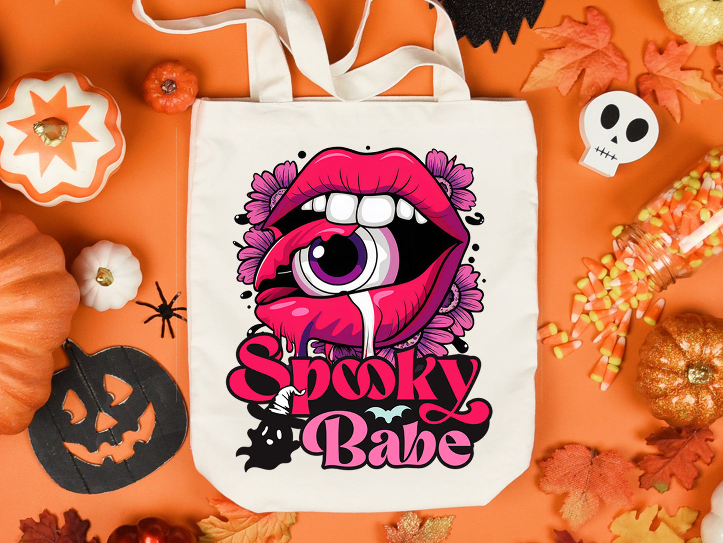 Spooky Babe - Pink Halloween Sublimation Design PNG