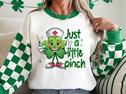 St. Patricks Day Nurse PNG Sublimation, Just A Little Pinch