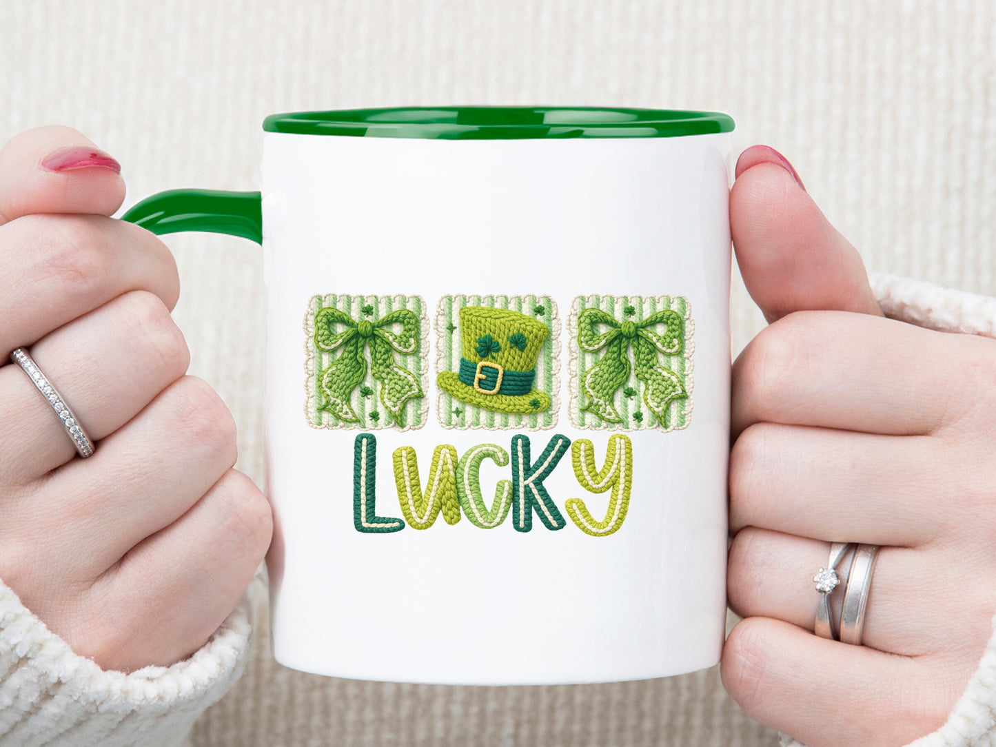 St Patrick's Day Faux Yarn Lucky Sublimation PNG