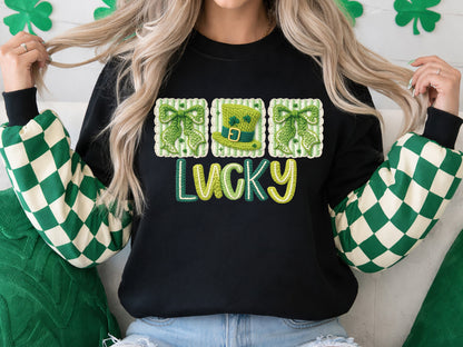 St Patrick's Day Faux Yarn Lucky Sublimation PNG