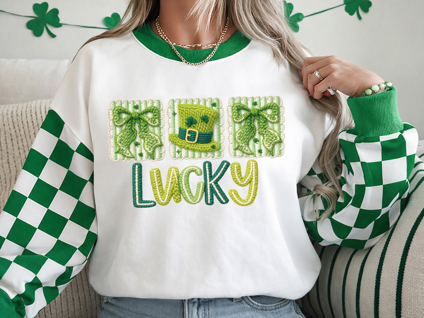 St Patrick's Day Faux Yarn Lucky Sublimation PNG