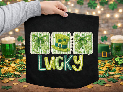 St Patrick's Day Faux Yarn Lucky Sublimation PNG