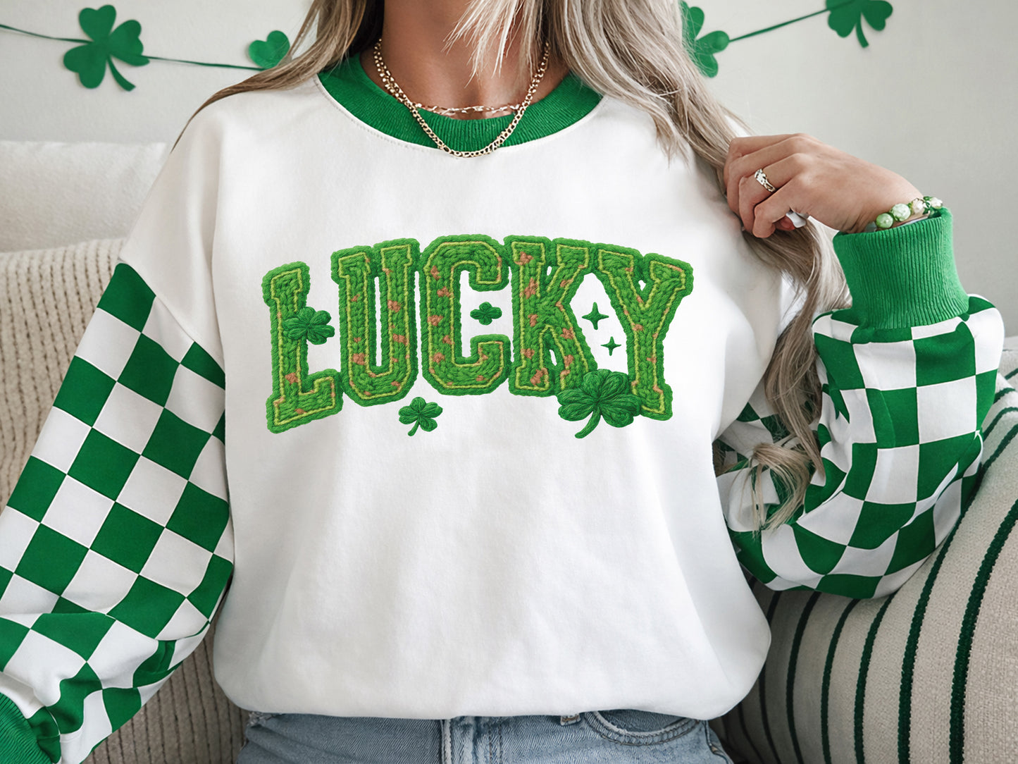 St Patrick's Day Faux Yarn Lucky Sublimation