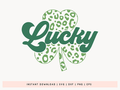 St Patrick's Day Lucky with Clover SVG File