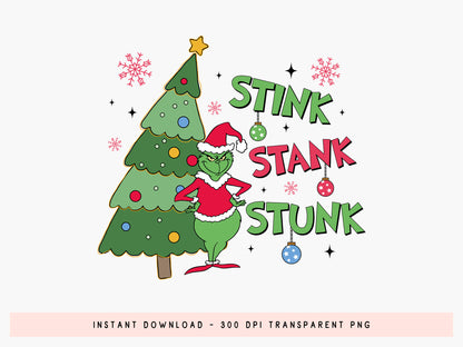 Stink Stank Stunk, Grinch Christmas Tree Sublimation
