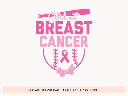 Strick Out Breast Cancer SVG Cut File